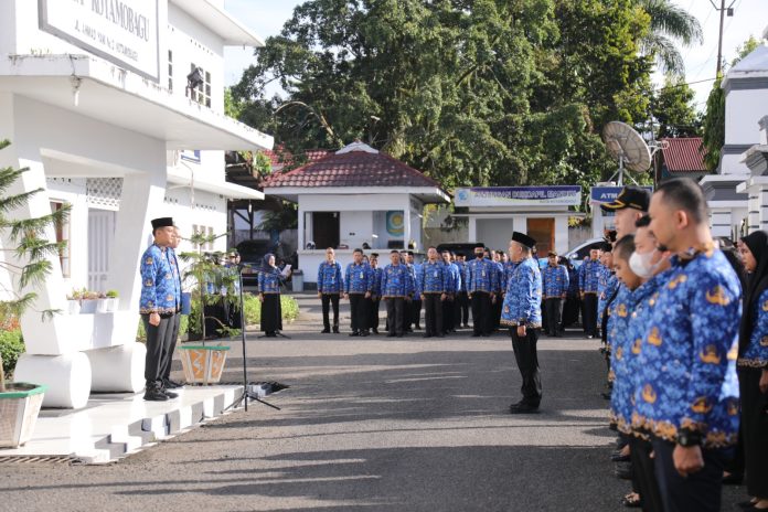 Pimpin Apel Korpri, Ini Sambutan Wali Kota Yang Dibacakan Sekda Sofyan Mokoginta