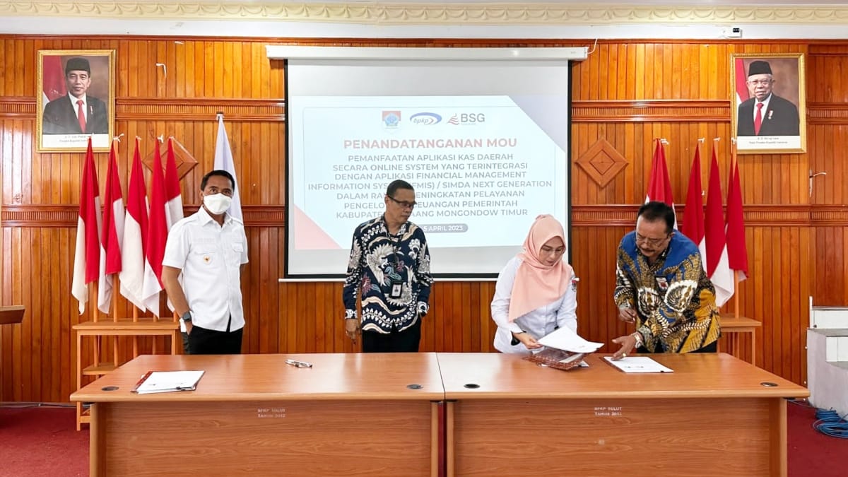 Pemkab Boltim MoU dengan BPKP dan Bank SulutGo, Rabu 5 April 2023, Foto : Humas Diskominfo Boltim.