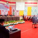 Wali Kota Kotamobagu, Ir. Hj. Tatong Bara Bersama Wakil Wali Kota dan DPRD Kotamobagu Menggelar Paripurna Istimewa Mendengarkan Pidato Presiden RI, Rabu 16 Agustus 2023.