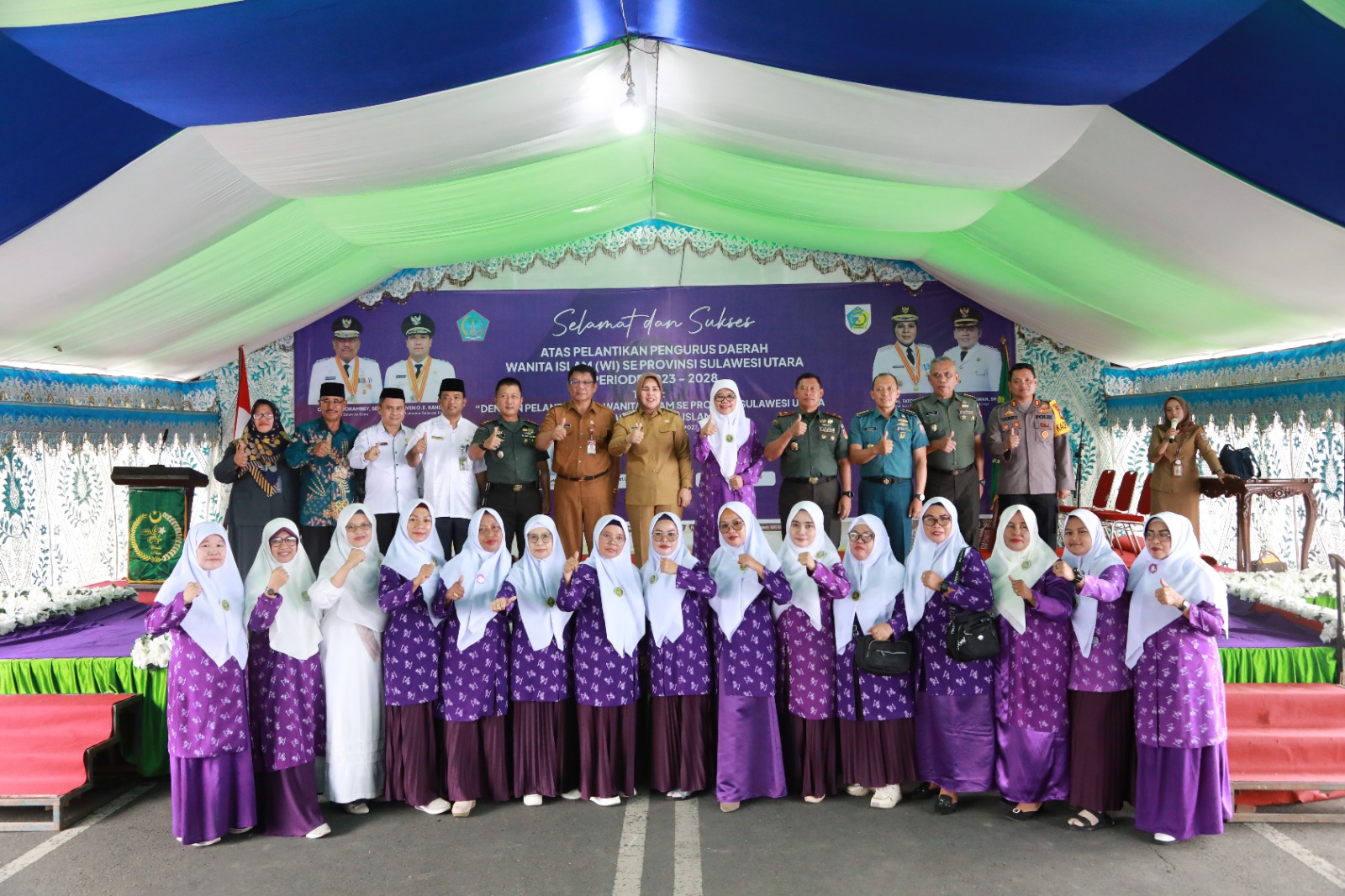 Wali Kota Kotamobagu, Ir. Hj. Tatong Bara, Senin, 11 September 2023, menghadiri Pelantikan Pengurus Daerah Wanita Islam se-Sulut. Foto : Protokol Dinas Kominfo Kotamobagu.