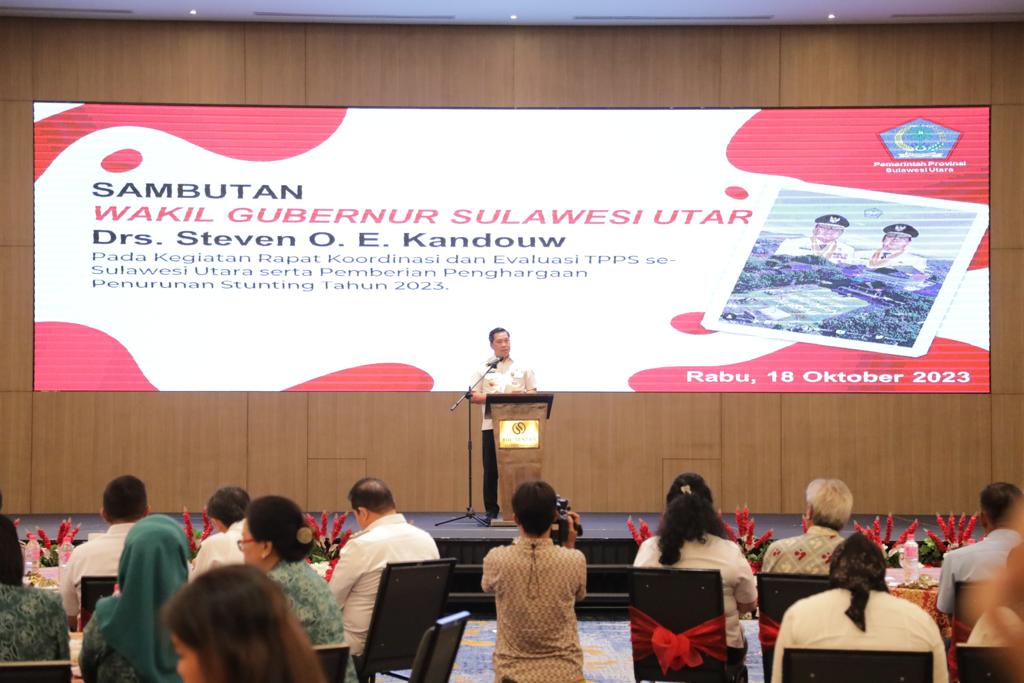 Pj Wali Kota Kotamobagu, Dr. Drs. Hi. Asripan Nani, M.Si, menghadiri Rapat Koordinasi dan Evaluasi Tim Percepatan Penurunan Stunting se-Sulut, Rabu, 18 Oktober 2023. Foto : Protokol Dinas Kominfo Kotamobagu