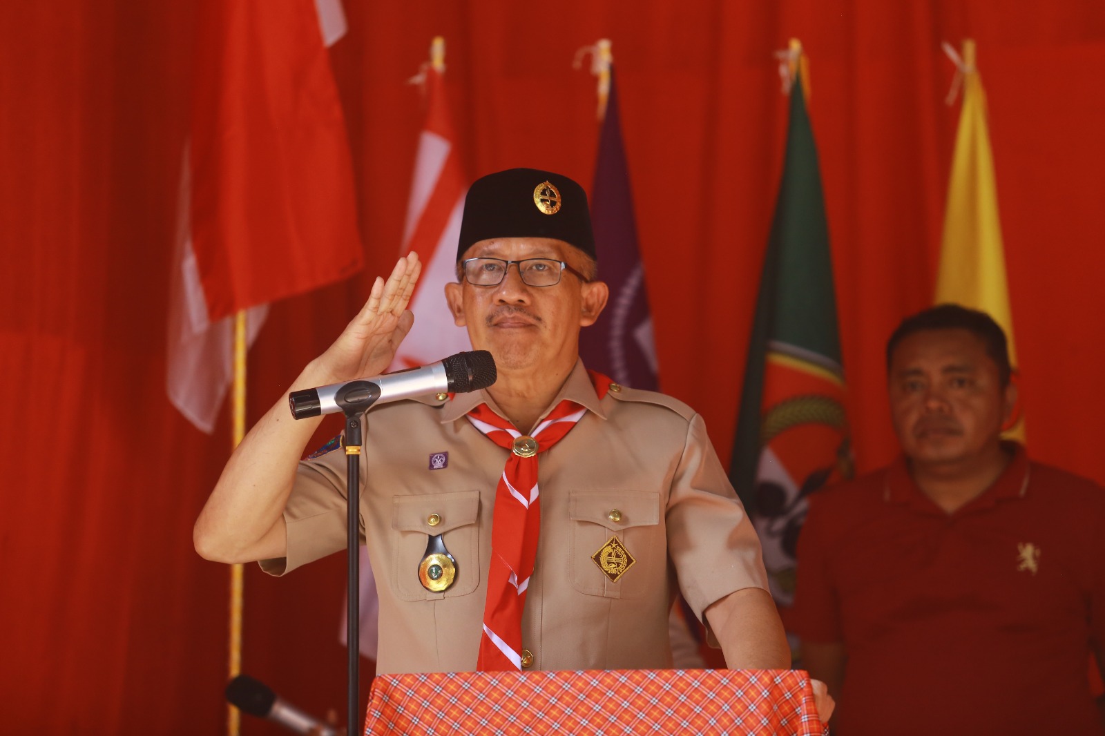 Wali Kota Kotamobagu, Dr. Drs. Hi. Asripan Nani, M.Si, secara resmi membuka Muscab II Gerakan Pramuka Kwatir Cabang Kotamobagu, Jumat, 20 Oktober 2023. Foto : Protokol Dinas Kominfo Kotamobagu.