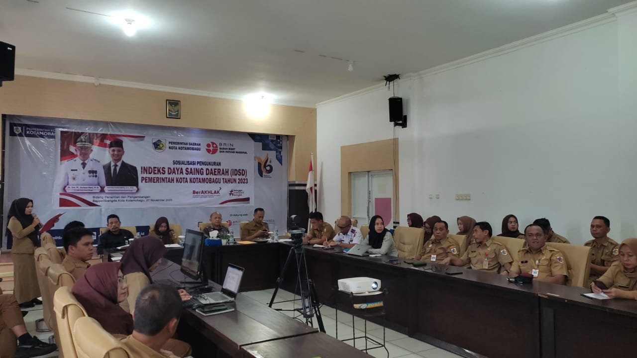 Pemkot Bersama BRIN Gelar Sosialisasi IDSD Tahun 2023, Senin, 27 November 2023. Foto : Protokol Dinas Kominfo Kotamobagu.