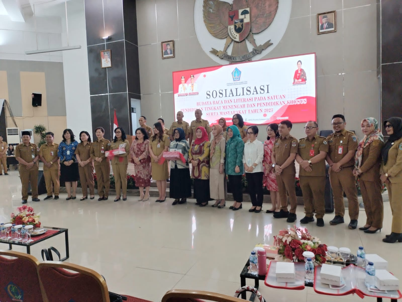 Bunda Literasi Kotamobagu Hadiri Sosialisasi Minat dan Budaya Baca, Senin, 4 Desember 2023. Foto : Protokol Dinas Kominfo Kotamobagu 