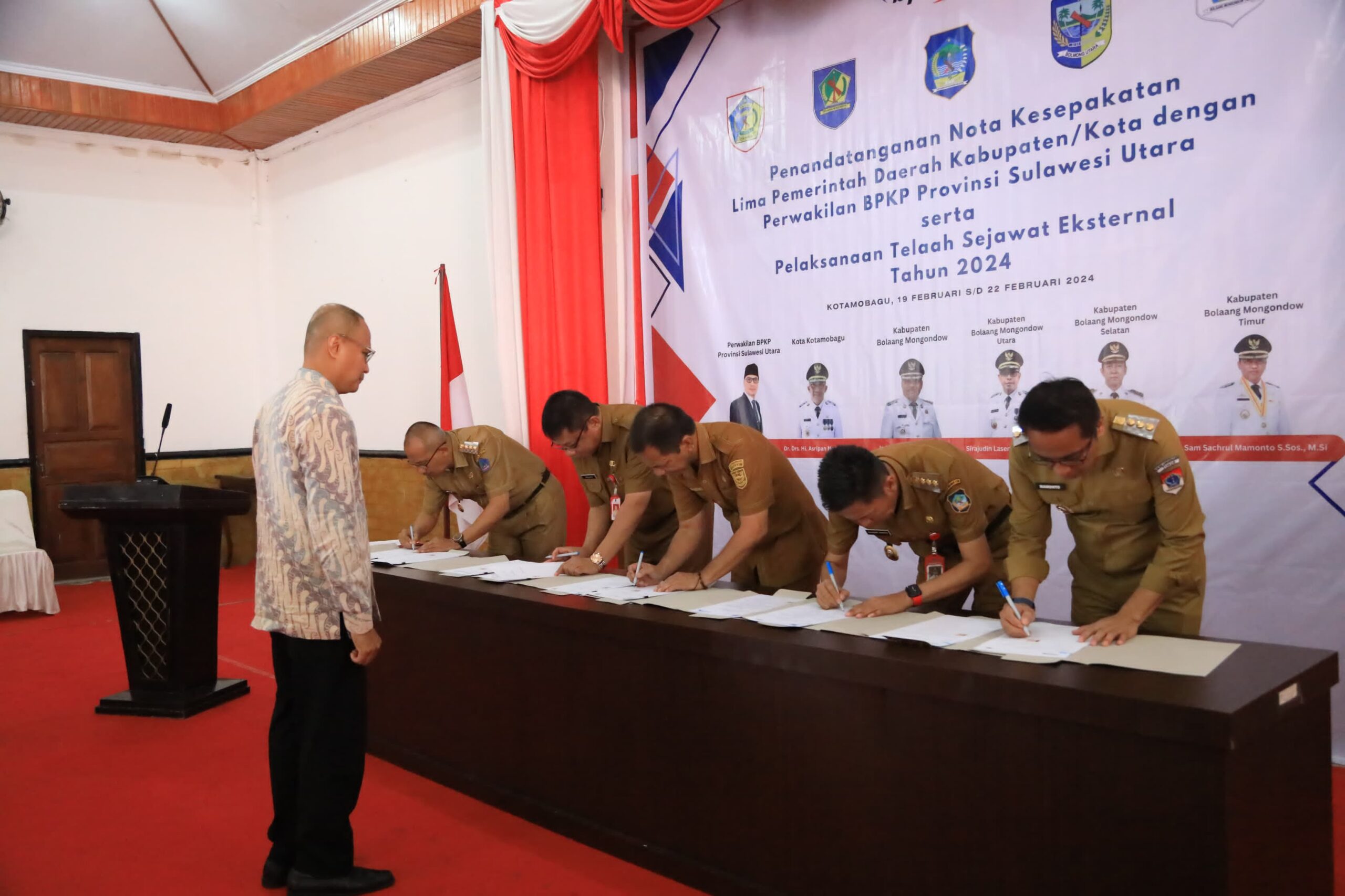 Asripan Nani Bersama Empat Kada Tandatangani Nota Kesepakatan dengan BPKP Provinsi Sulut