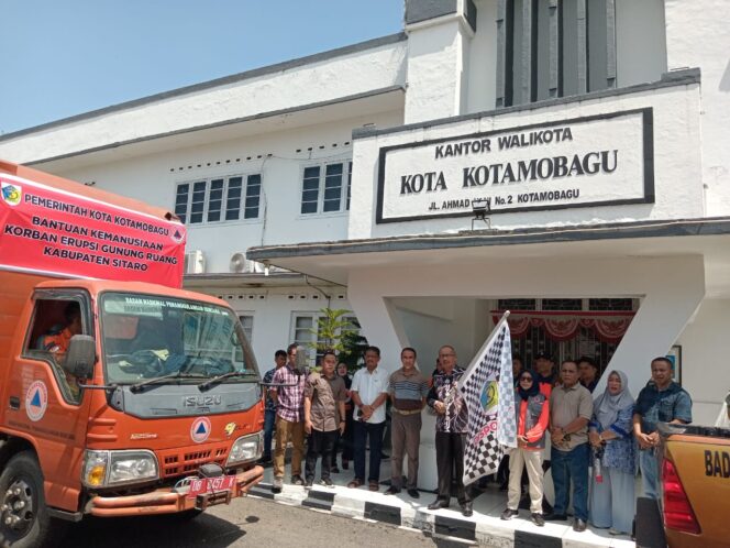 Pemkot Kotamobagu Salurkan Bantuan Bagi Terdampak Bencana Erupsi Gunung Ruang Sitaro