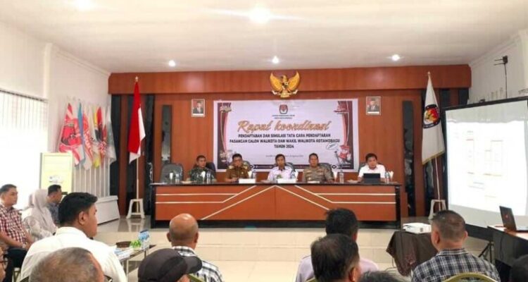 Wali Kota Kotamobagu Hadiri Rakor Pendaftaran Paslon Kada di KPU