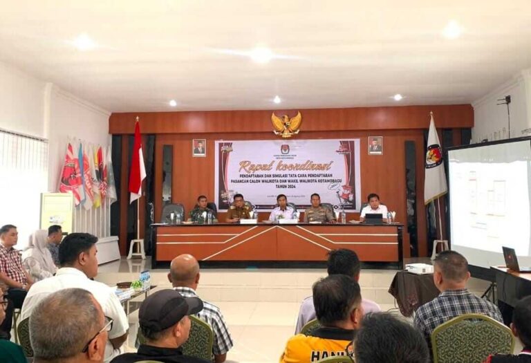 Wali Kota Kotamobagu Hadiri Rakor Pendaftaran Paslon Kada di KPU