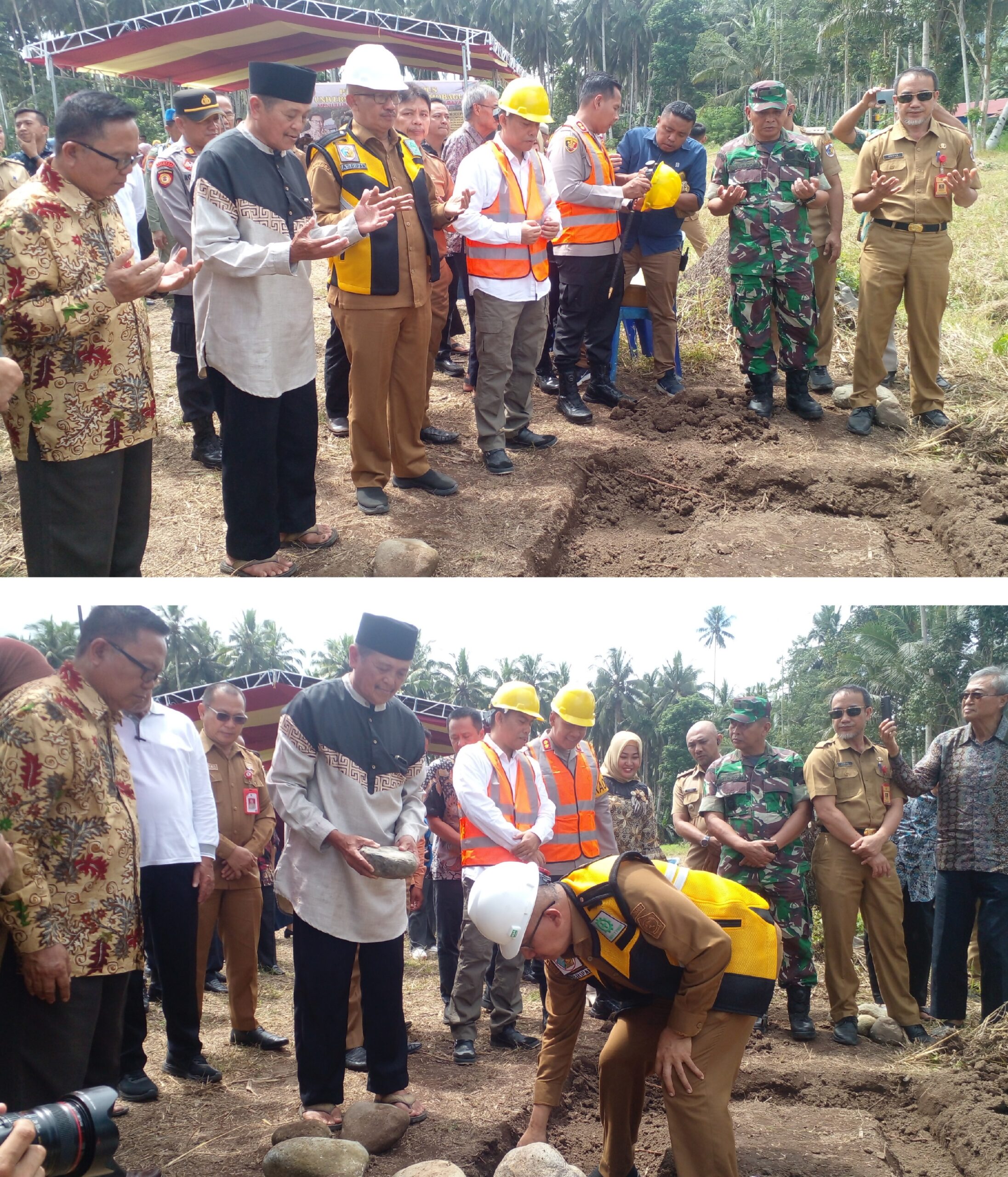 Pj Wali Kota Kotamobagu Letakkan Batu Pertama Pembangunan Gedung Kampus UDK