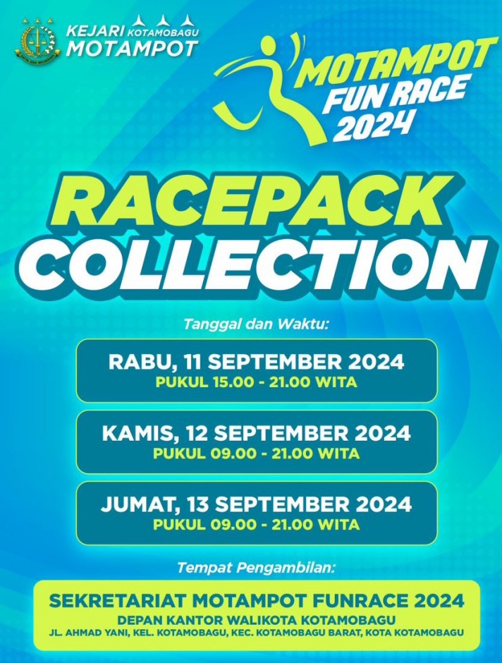 Ini Syarat dan Jadwal Pengambilan Recepack Collection Bagi Peserta Motampot Fun Race