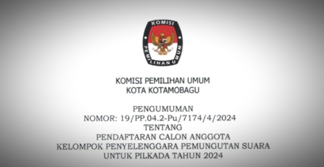 KPU Kotamobagu Buka Rekrutmen Calon KPPS Pilkada 2024, Berikut Persyaratannya