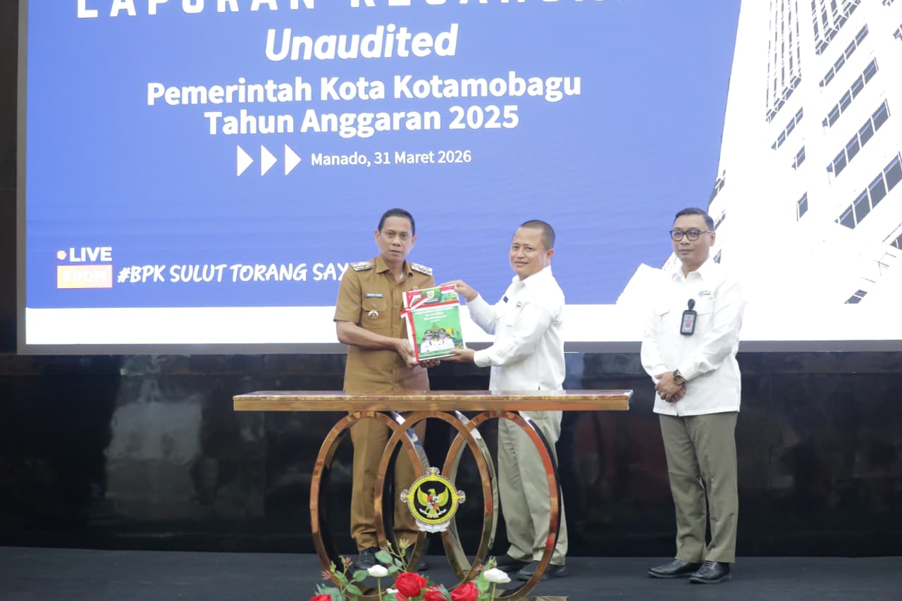 Wali Kota Kotamobagu Serahkan LKPD Unaudited Tahun Anggaran 2025 ke-BPK Perwakilan Sulut